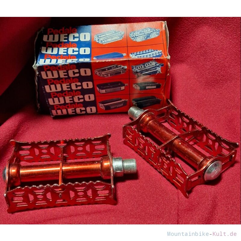 PÉDALES SPORT RATTRAPANTES Weco En Acier Années 80 Neuves Dans La Boîte Rouge EUR 40,68 - FR