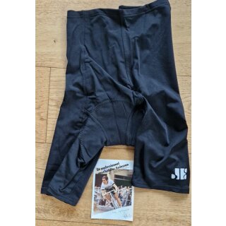 Jaques Esclassan Radhose mit Sitzpolster, kurz, made in France, schwarz, Größe 0 (XS), NEU, NOS