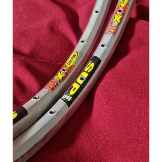 2x Mavic X517 26" Felgen, 559x17, 28 Loch, silber, NEU, NOS, Vintage