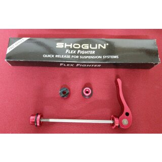 Shogun Flex Fighter Schnellspanner, für Federgabeln, Alu mit CrMo-Achse, vorne, rot, NEU, OVP