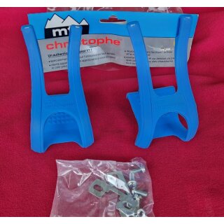 mt. Christophe Toe Clip Pedalhaken inkl. Schrauben, L, blau, NEU