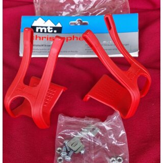 mt. Christophe Toe Clip Pedalhaken inkl. Schrauben, L, rot, NEU