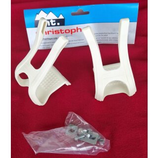 mt. Christophe Toe Clip Pedalhaken inkl. Schrauben, L, weiß, NEU