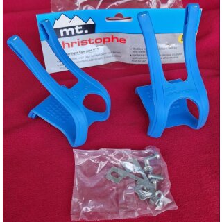 mt. Christophe Toe Clip Pedalhaken inkl. Schrauben, M, blau, NEU