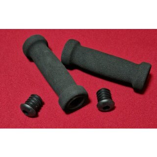 Moosgummi-Lenkergriffe, schwarz, Paar, inkl. End-Plugs, NEU