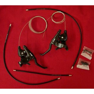 Shimano Deore DX ST-M075 STI Schalt-/Bremshebel, 3/7-fach, inkl. Züge/Außenhüllen, NEU, OVP