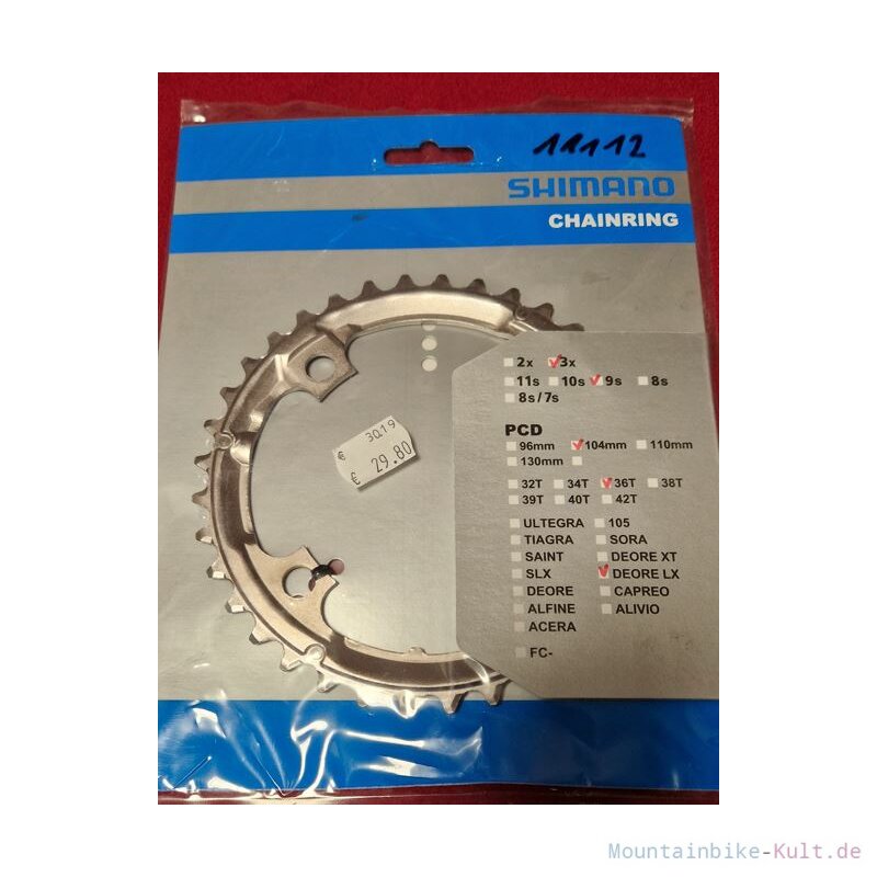 Shimano Deore LX FC-M581 Kettenblatt, 3x9-fach, 104mm Shimano Deore LX FC-M581 Kettenblatt, 3x9-fach, 104mm