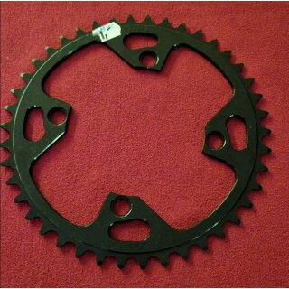 Alu Kettenblatt, cnc-gefräßt, 104mm Lochkreis, 42 Zähne, schwarz, NEU