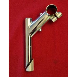 CrMo Vorbau, 1" Standard, 65mm, 25°, integrierte Zugführung, chrom, NEU
