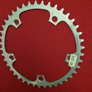 Shimano DJ S Rennrad Kettenblatt, 130mm Lochkreis, 42 Zähne, silber, Alu, aus Neurad