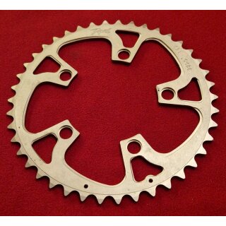 Real USA Kettenblatt, CNC-gefräßt, 94mm Compact Lochkreis, 42 Zähne, silber-Edelstahl, NEU