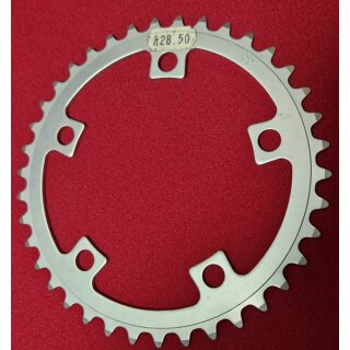 Alu Kettenblatt, 38 Zähne, 110mm Standard Lochkreis, silber, NEU