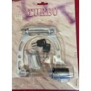 TURBO Brakebooster mit integriertem Schloss, 2 Schlüssel, silber, NEU