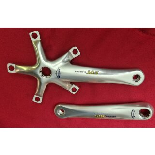 Shimano 105 FC-5504 Kurbeln, 3-fach Version, 170mm, ohne Kettenblätter, silber, gebraucht