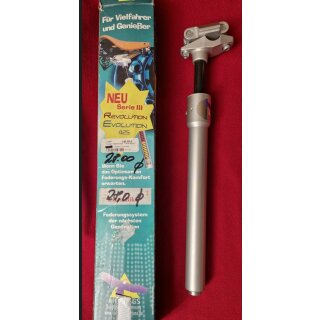 Airwings Evolution gefederte Sattelstütze ohne Kopf, 28,0mm, silber, NEU