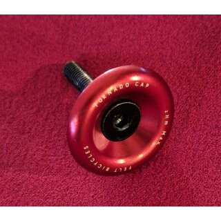 Felt Bicycles Tornado Cap Ahead-Cap, 1 1/8", inkl. Schraube, rot, aus Neurad