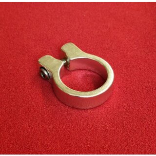 Alu Sattelstützenklemme inkl. Schraube, silber, 34,9mm, NEU