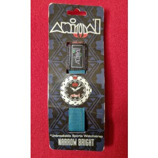 Animal Narrow Bright Uhren Klettband für Animal W001, W003, W130 Surferuhren, Handmade in UK, grün/rosa, NOS, Vintage