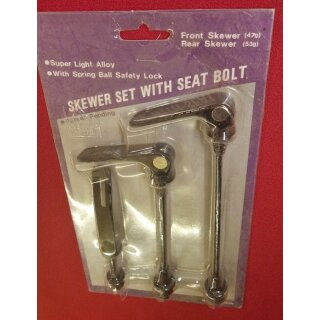 Alu Schnellspanner-Set, Naben und Sattelstützenspanner, schwarz, NEU