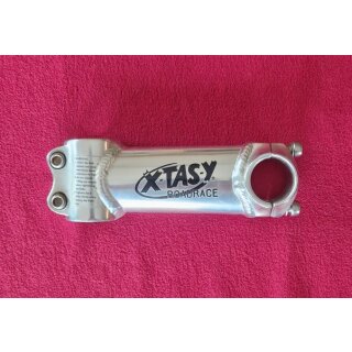 X-Tasy Roadrace Rennrad-Vorbau, 1" Ahead, 110mm, 0°, 25,4mm Lenkerklemmung, silber, NEU