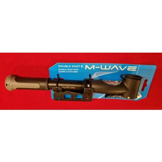 M-Wave Double Shot B Luftpumpe inkl. Druckanzeige, AV/FV/DV-Ventil, NEU