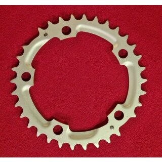Sachs Quarz PowerGlide Kettenblatt, 110mm Lochkreis, 34 Zähne, Alu, silber, NEU