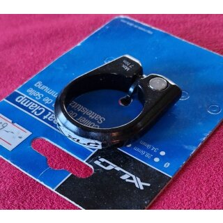 XLC Alu Sattelstützenklemme inkl. Schraube, schwarz, 34,9mm, NEU
