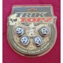 Trik Topz Ventilkappen "Totenkopf", für Autoventil, made in USA, 4er Set, blau/weiss, NEU