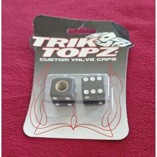 Trik Topz Ventilkappen "Würfel", für Autoventil, made in USA, 2er Set, schwarz, NEU