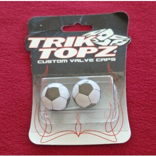 Trik Topz Ventilkappen "Fussball", für Autoventil, made in USA, 2er Set, schwarz/weiss, NEU