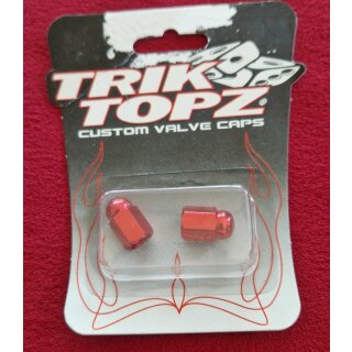 Trik Topz Ventilkappen, für Autoventil, made in USA, 2er Set, rot, NEU