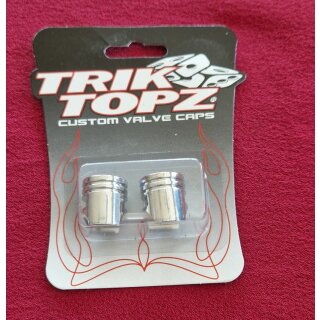 Trik Topz Ventilkappen, für Autoventil, made in USA, 2er Set, Chrom, NEU