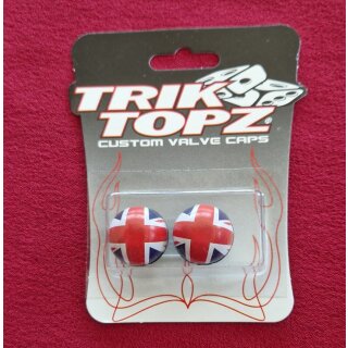 Trik Topz Ventilkappen "UK-Flag", für Autoventil, made in USA, 2er Set, NEU