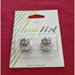 liix Ventilkappen "Skull", für Autoventil, 2er Set, schwarz/weiss, NEU