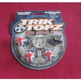 Trik Topz Ventilkappen "UK-Flag", für Autoventil, made in USA, 4er Set, NEU