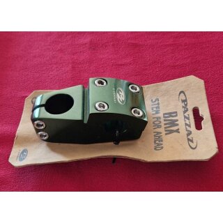 Pazzaz BMX Vorbau, 1 1/8" Ahead, 50mm Länge, 22,2mm Lenkerklemmung, grün, NEU