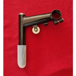CrMo/Stahl Vorbau, 1", 110mm, 10°, inkl. Rolle für Zugführung, schwarz, NEU