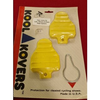 Kool Kovers Cleat Covers Schutzplatten für Look, Shimano, Mavic Pedale, 1988, gelb, NEU