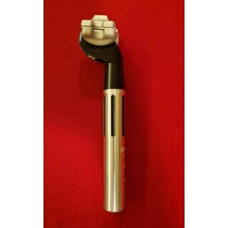 ITM Rennrad-Sattelstütze, 27,0mm, 210mm lang, silber/schwarz, made in Italy, NEU