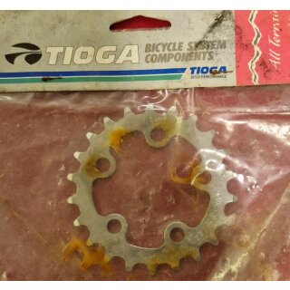 Tioga (made by Sugino) MTB Kettenblatt, Stahl, 22 Zähne, Compact Drive, 58mm Lochkreis, silber, NEU