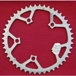 Zero Kettenblatt, 110mm Standard Lochkreis, 46 Zähne, silber, cnc-gefräßt, NEU