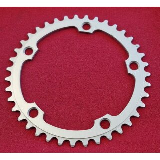 Alu Kettenblatt, 39 Zähne, 130mm Lochkreis, Rennrad, silber, cnc-gefräßt, NEU