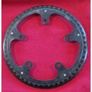 Alu Kettenblatt mit Alu-Schutzring, 130mm Lochkreis, 52 Zähne, schwarz, NEU
