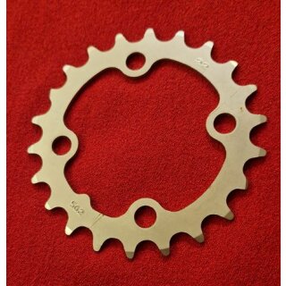 Stahl Kettenblatt, 4-Loch, 68mm Compact Lochkreis, 22 Zähne, silber, NEU