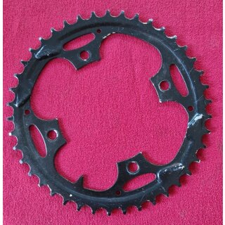 Stahl Kettenblatt, 42 Zähne, 104mm Lochkreis, 8mm Bohrlöcher, schwarz, NEU