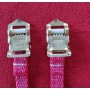 Nylon Riemen für Hakenpedale, pink, 43cm, Paar, NEU