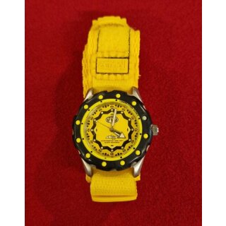 Animal Competition Surferuhr / Extremsport-Uhr, drehbare Lünette, Wasserdicht, Klettband, Japan-Uhrwerk, gelb, NEU