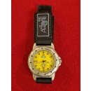 Animal W002S Damen Surferuhr / Extremsport-Uhr, drehbare Lünette, Wasserdicht, Klettband, Japan-Uhrwerk, gelb, NEU