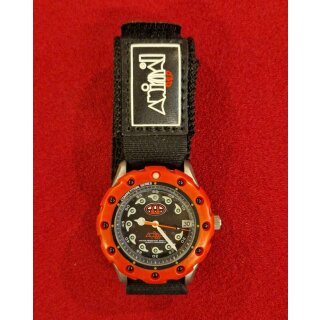 Animal Competition Surferuhr / Extremsport-Uhr, drehbare Lünette, Wasserdicht, Klettband, Japan-Uhrwerk, rot, NEU
