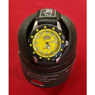 Animal W005 Series Surferuhr / Extremsport-Uhr, drehbare Lünette, Wasserdicht, Klettband, Japan-Uhrwerk, gelb, NEU
